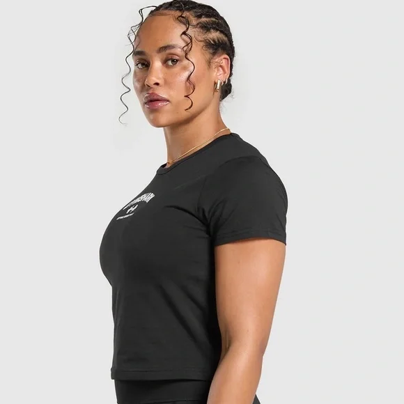 Gymshark Women's Black Short Sleeve Tee - Picture 2 of 8